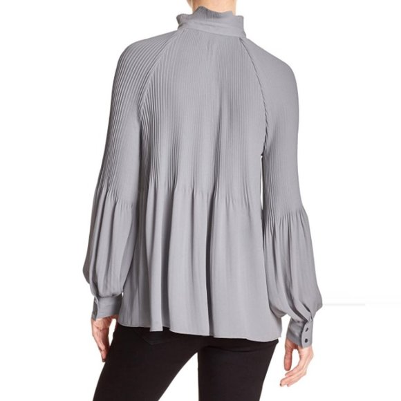 Banana Republic Knife-Pleat Tie-Neck Blouse - Picture 2 of 3